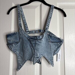Denim Star Crop Top - NWT
